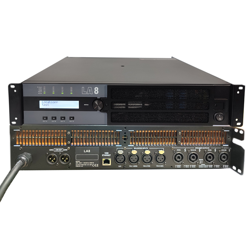 LA8 Amplificatore DSP di potenza switching audio stereo professionale